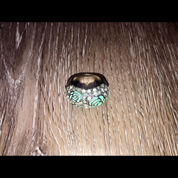 Silver Ring with Turquoise Roses - Picture 3 of 5